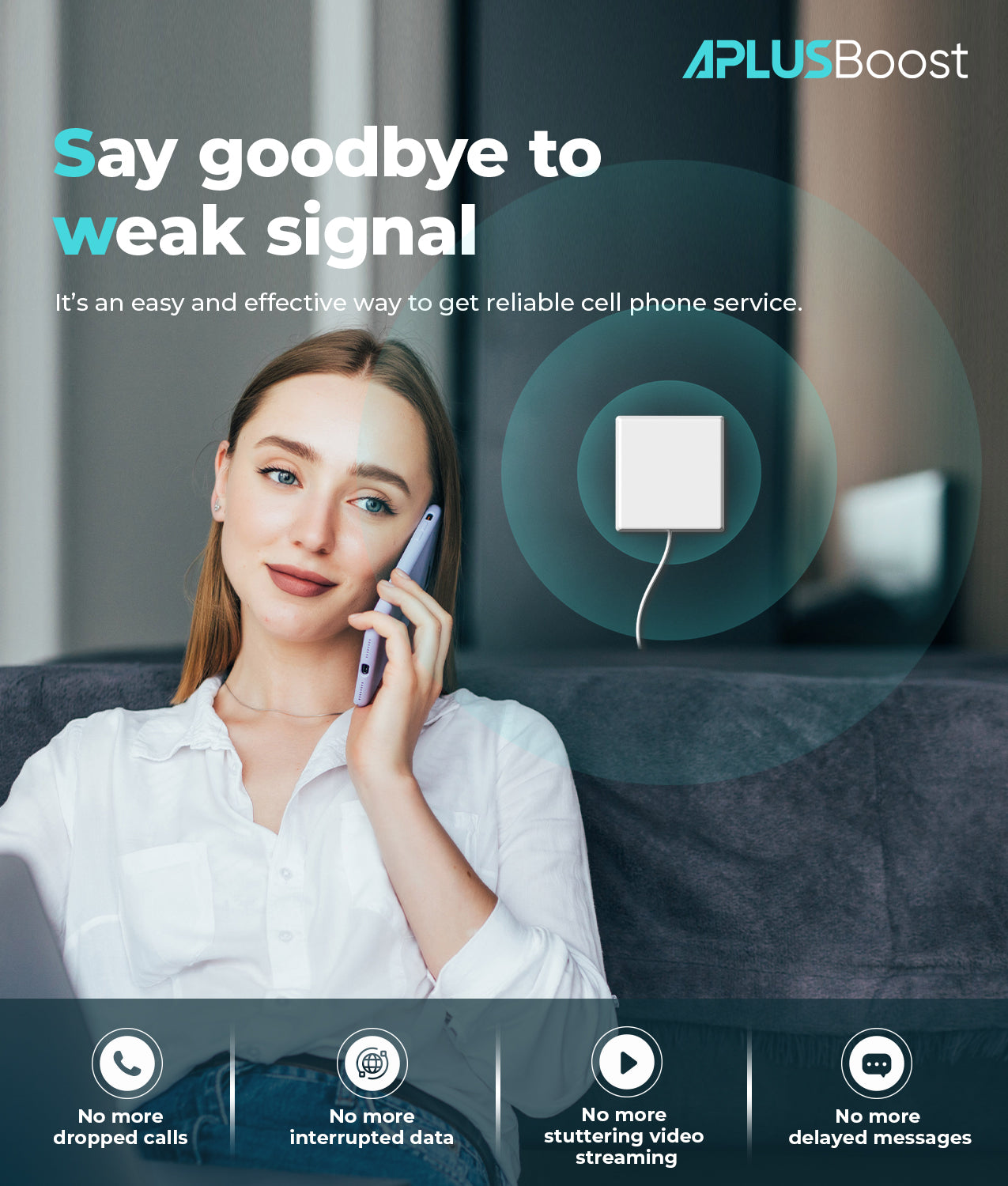 Cell Phone Singal Loft full-band, for 5G&4G LTE, on Band 12/17/5/2/25/4/13, for Home/Loft/Office, Up to 5,000 Sq Ft.